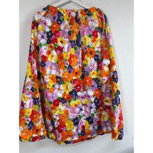 Vintage Adelaar Womens Floral Midi Skirt Size 8 Bright Multicolor Elastic Waist